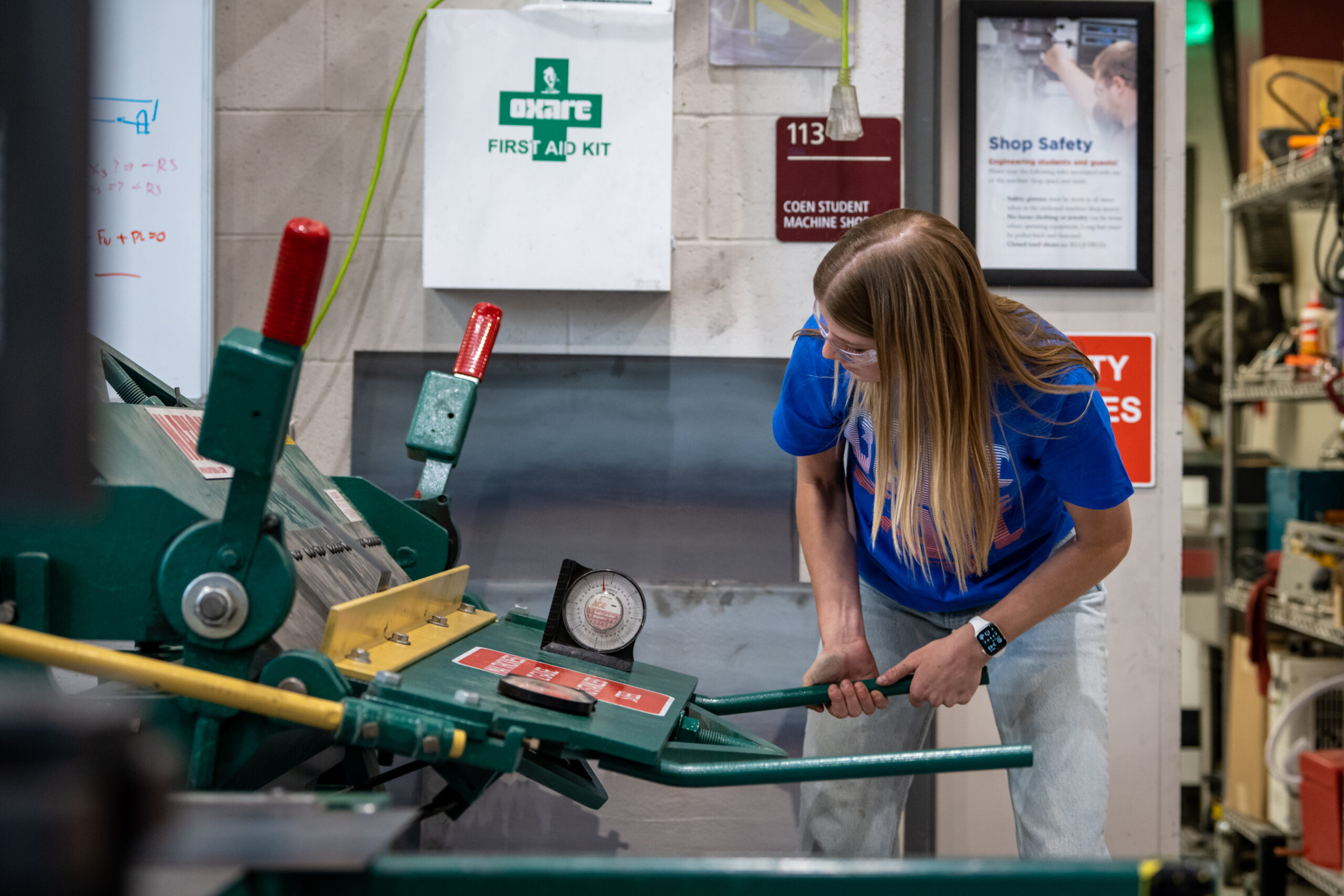 EIS Student employee working machinery